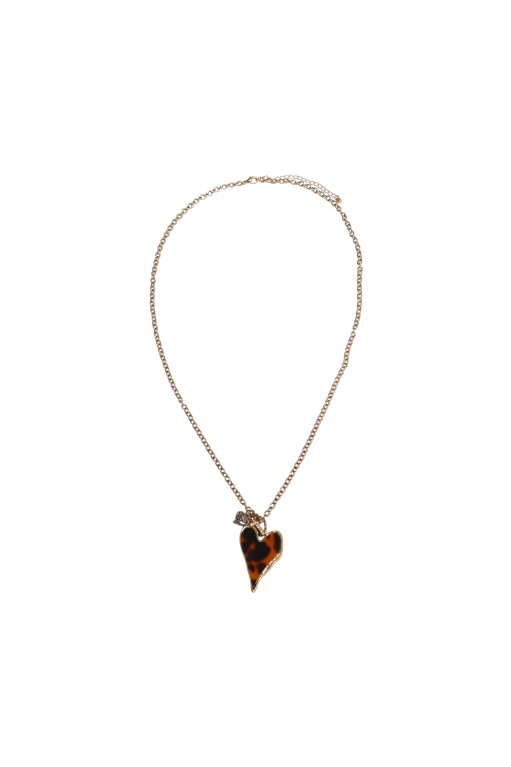Necklace with a heart-shaped pendant on a white background