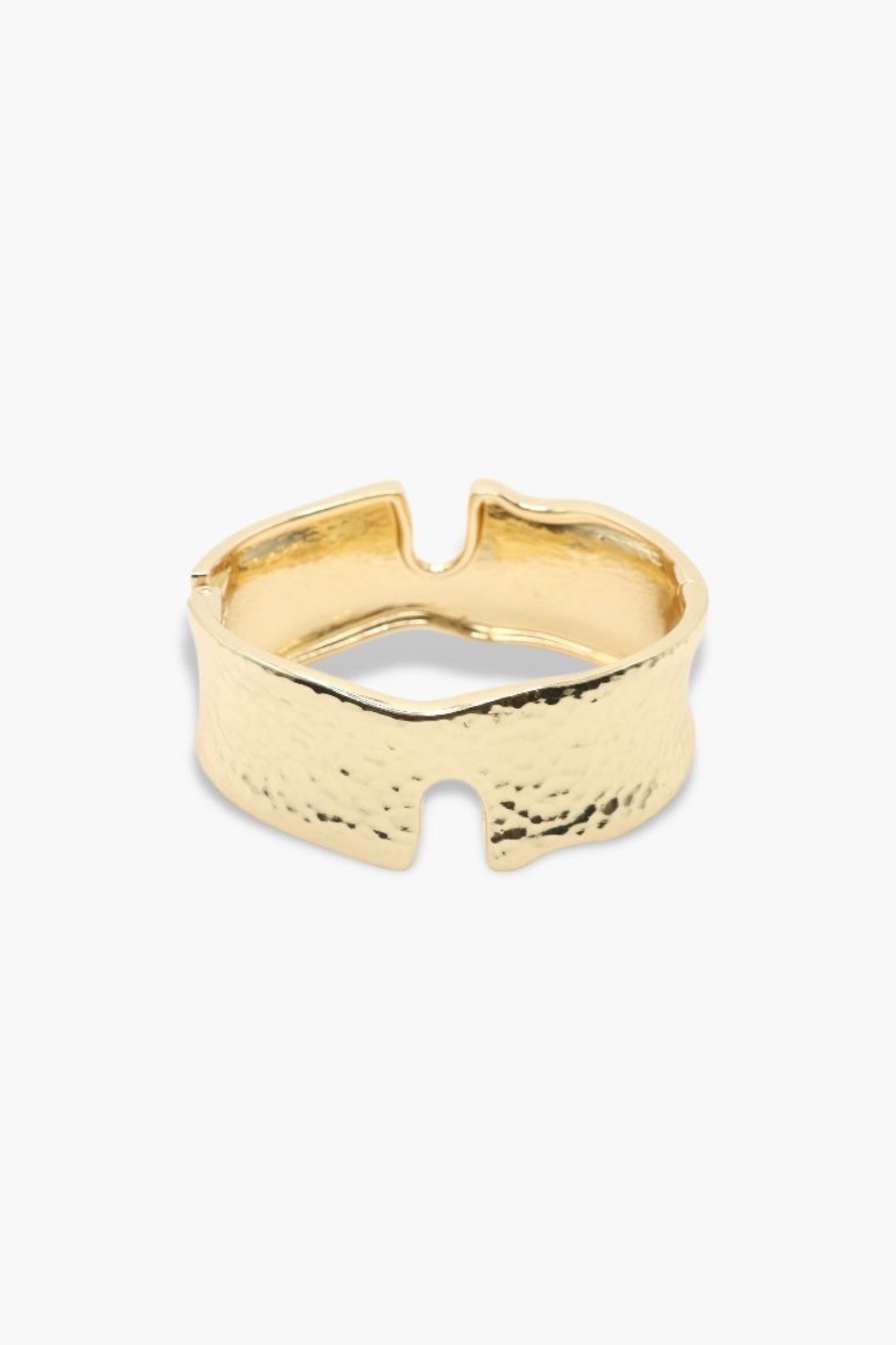 Gold bracelet on a white background