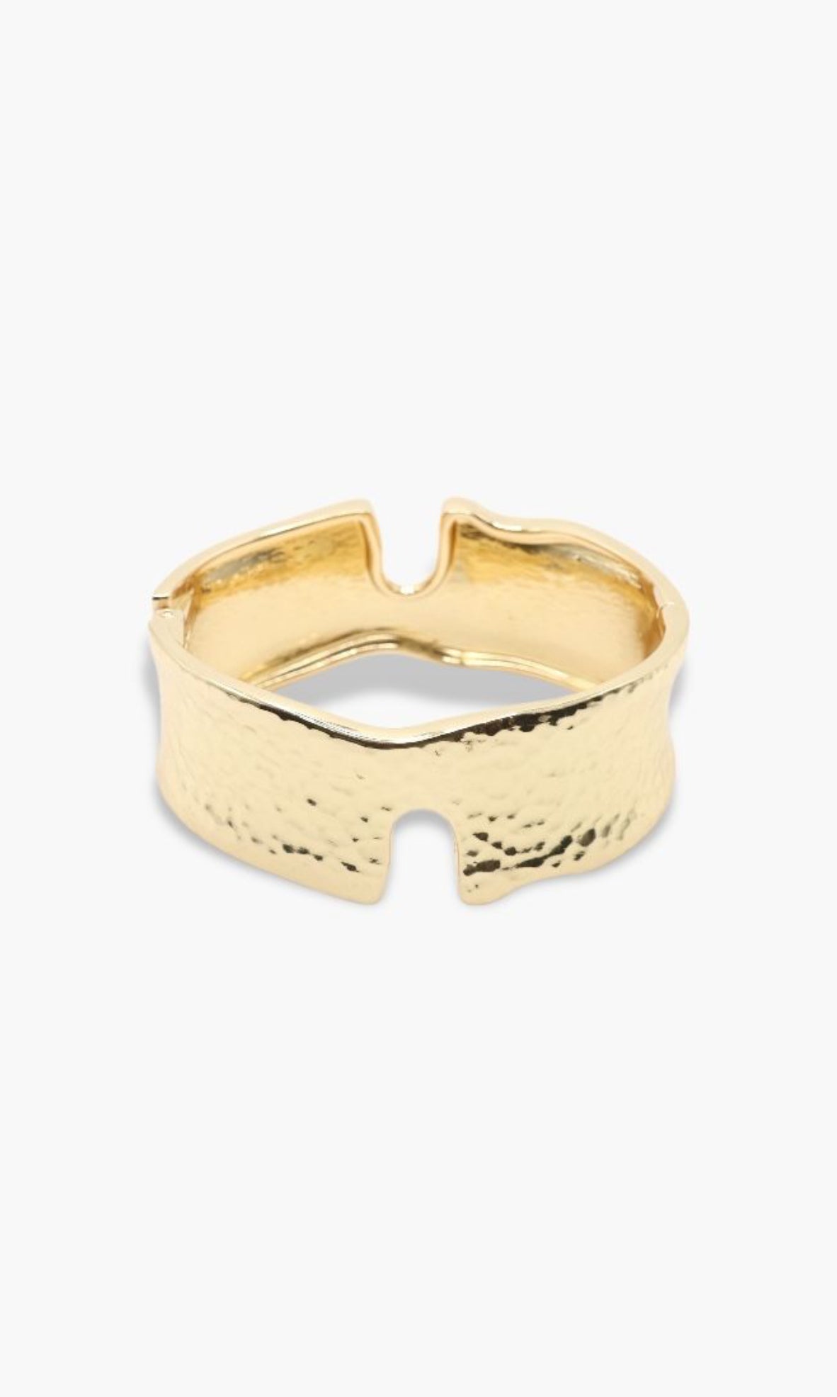 Gold bracelet on a white background