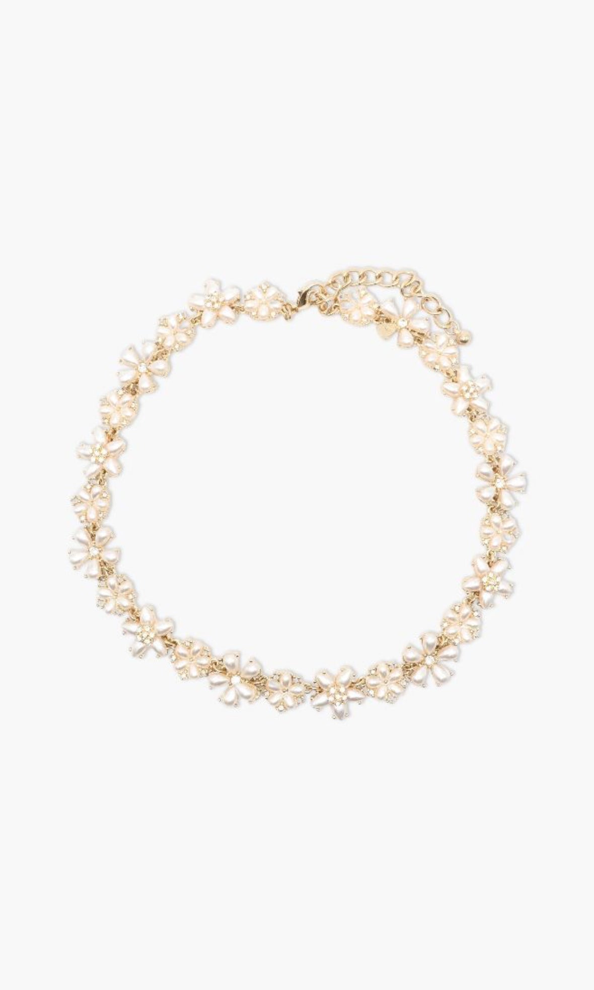 Pearl necklace on a white background