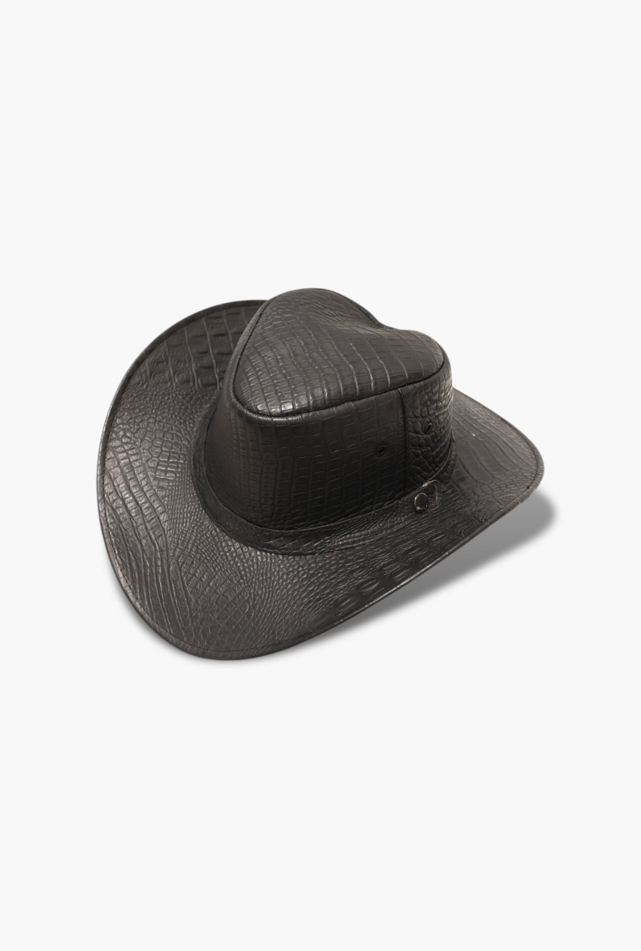 Black cowboy hat on a white background