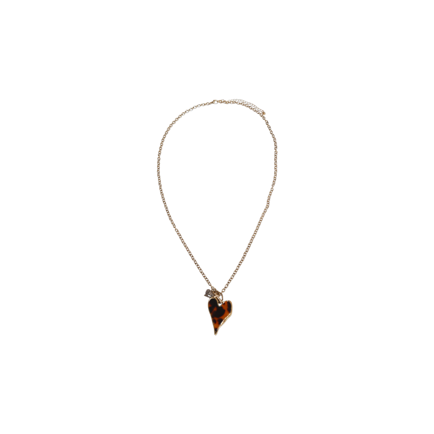 Necklace with a heart-shaped pendant on a white background