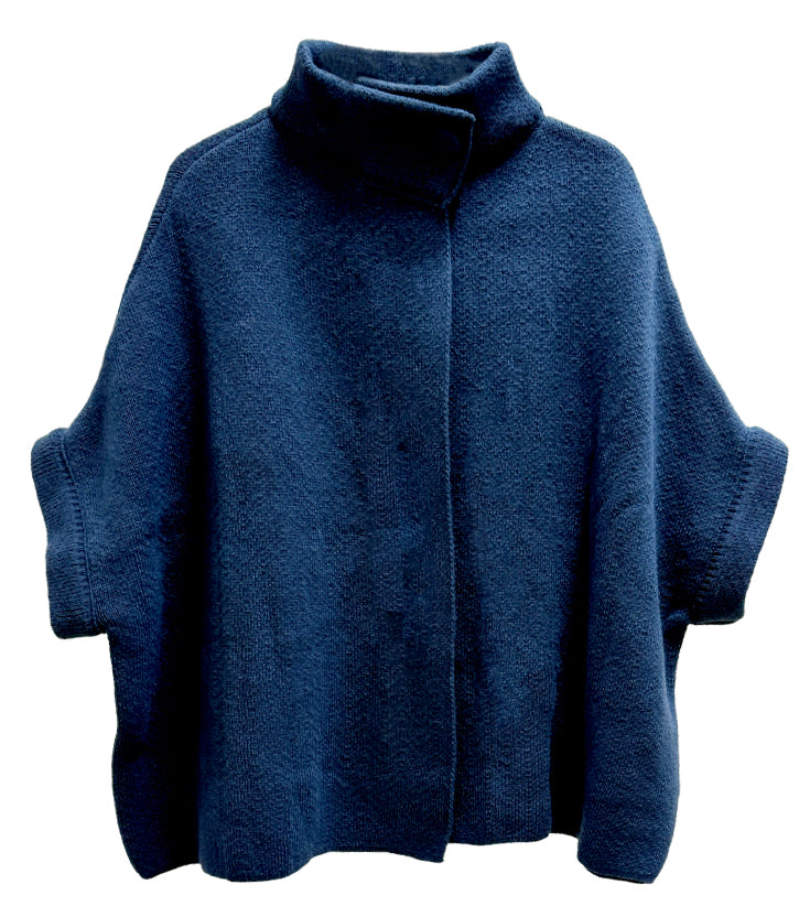 Blue poncho on a white background