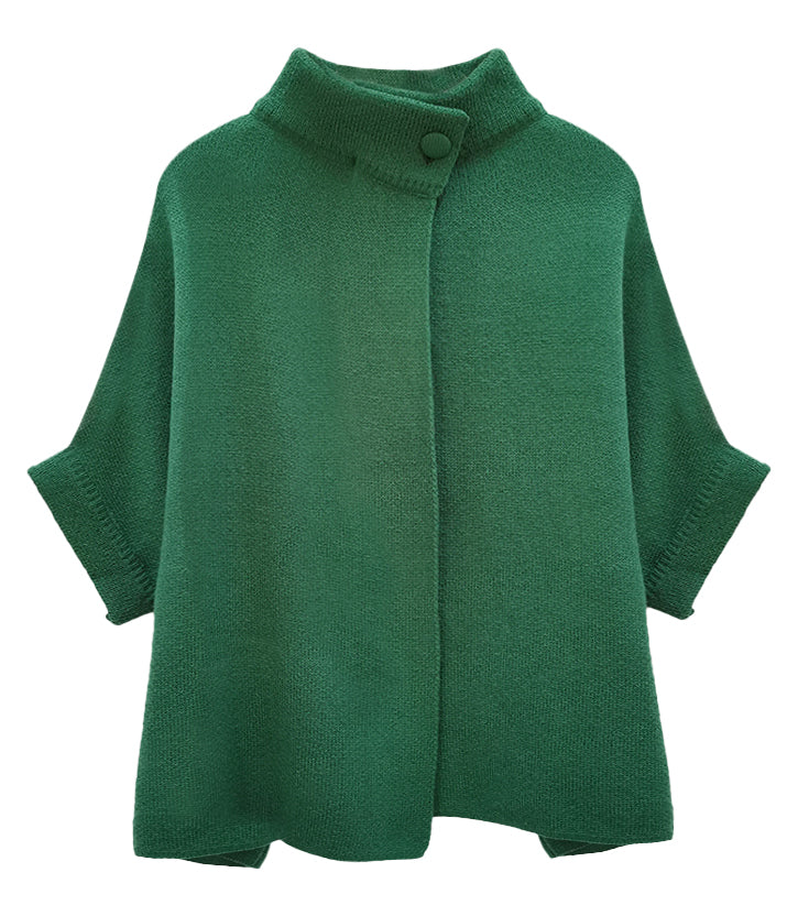 Green poncho on a white background